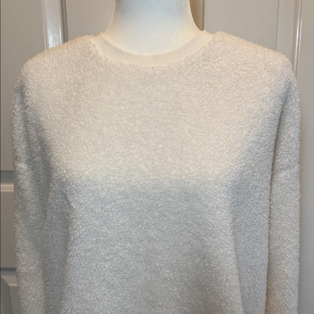 Banana Republic Cozy Cream Sherpa Fleece Sweater Size M